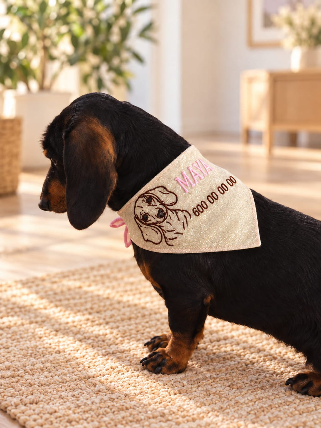 Pañuelo personalizado para mascotas con nombre y teléfono