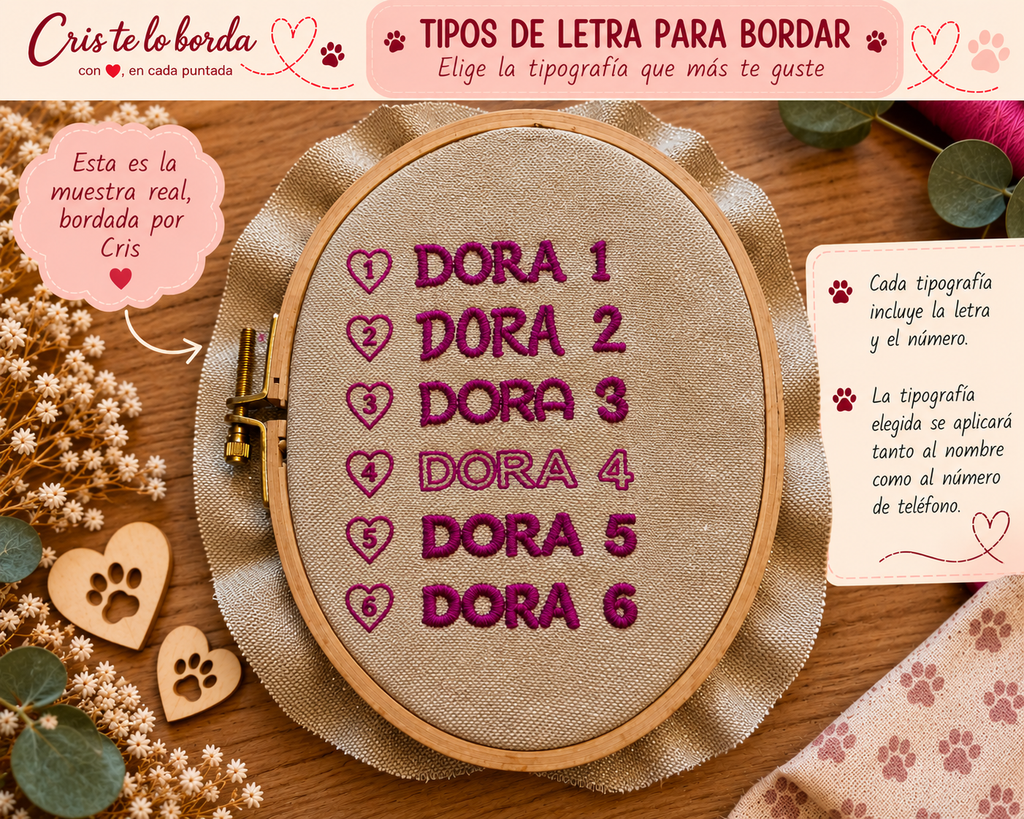 Pañuelo personalizado para mascotas con nombre y teléfono